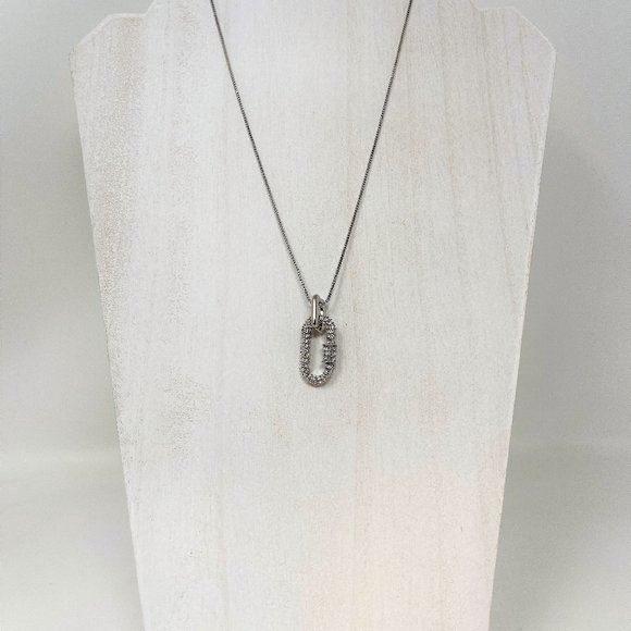 Silver Adjustable 18"-20" Swarovski Crystal Unique Carabiner Clip Necklace - Picture 3 of 5